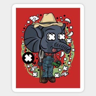 farmer elephant Magnet